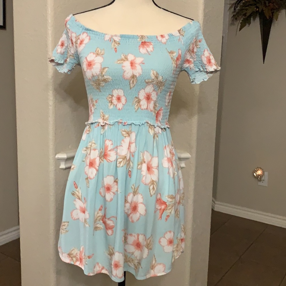 Ocean Drive blue floral mini dress Size M